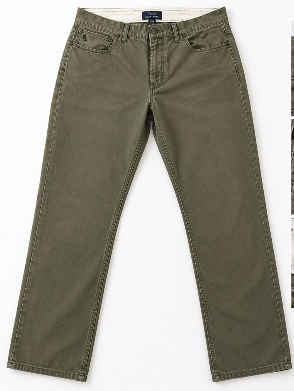 Polo Ralph Lauren Men’s 40x32 Olive Green Cotton Straight Leg Chino Pants Casual